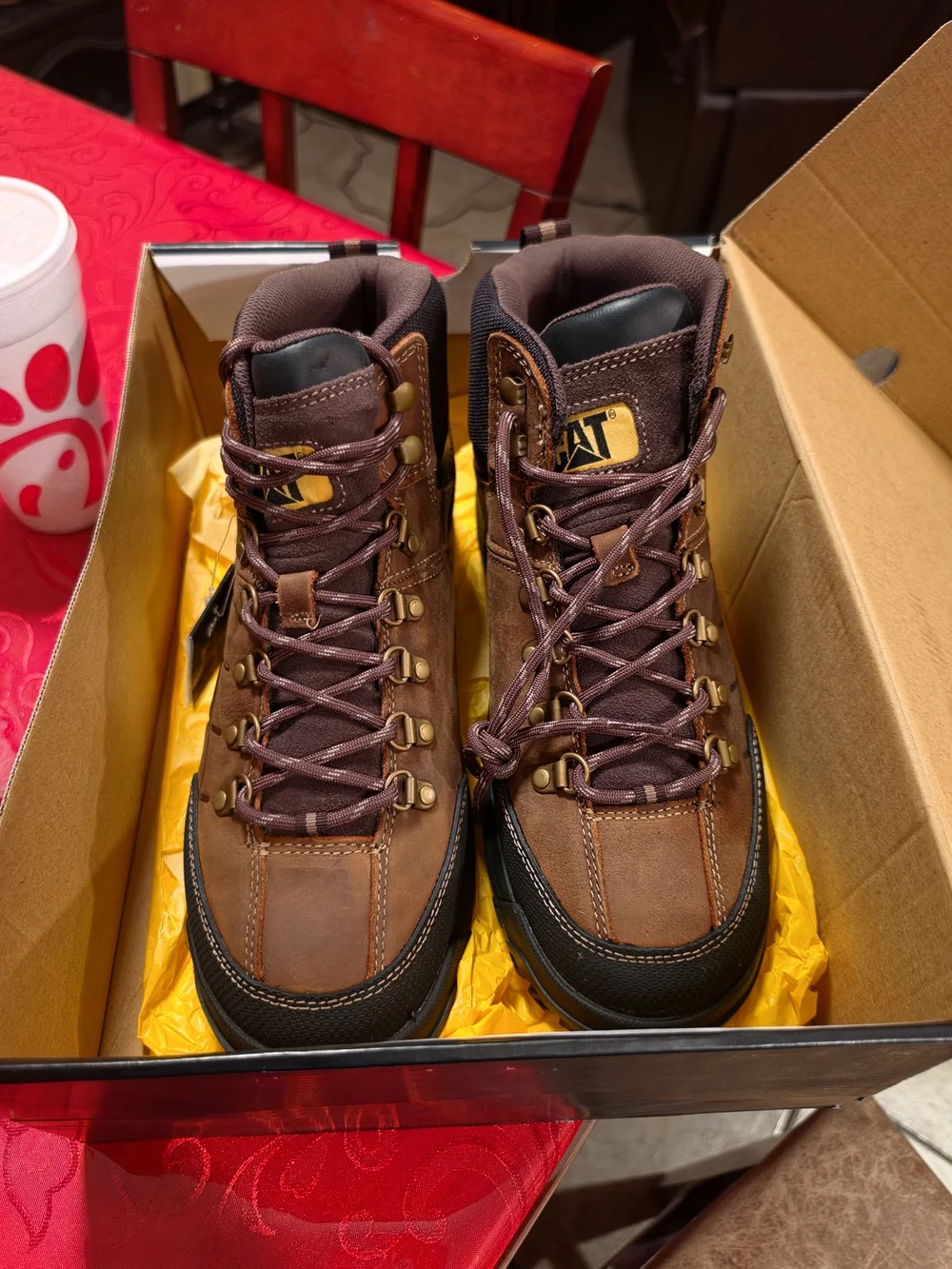 Caterpillar Men’s Waterproof Work Boots – Size 10